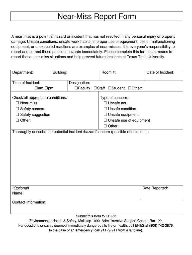 Near Miss Report Example Pdf – Fill Out And Sign Printable Pdf Template |  Signnow With Incident Hazard Report Form Template