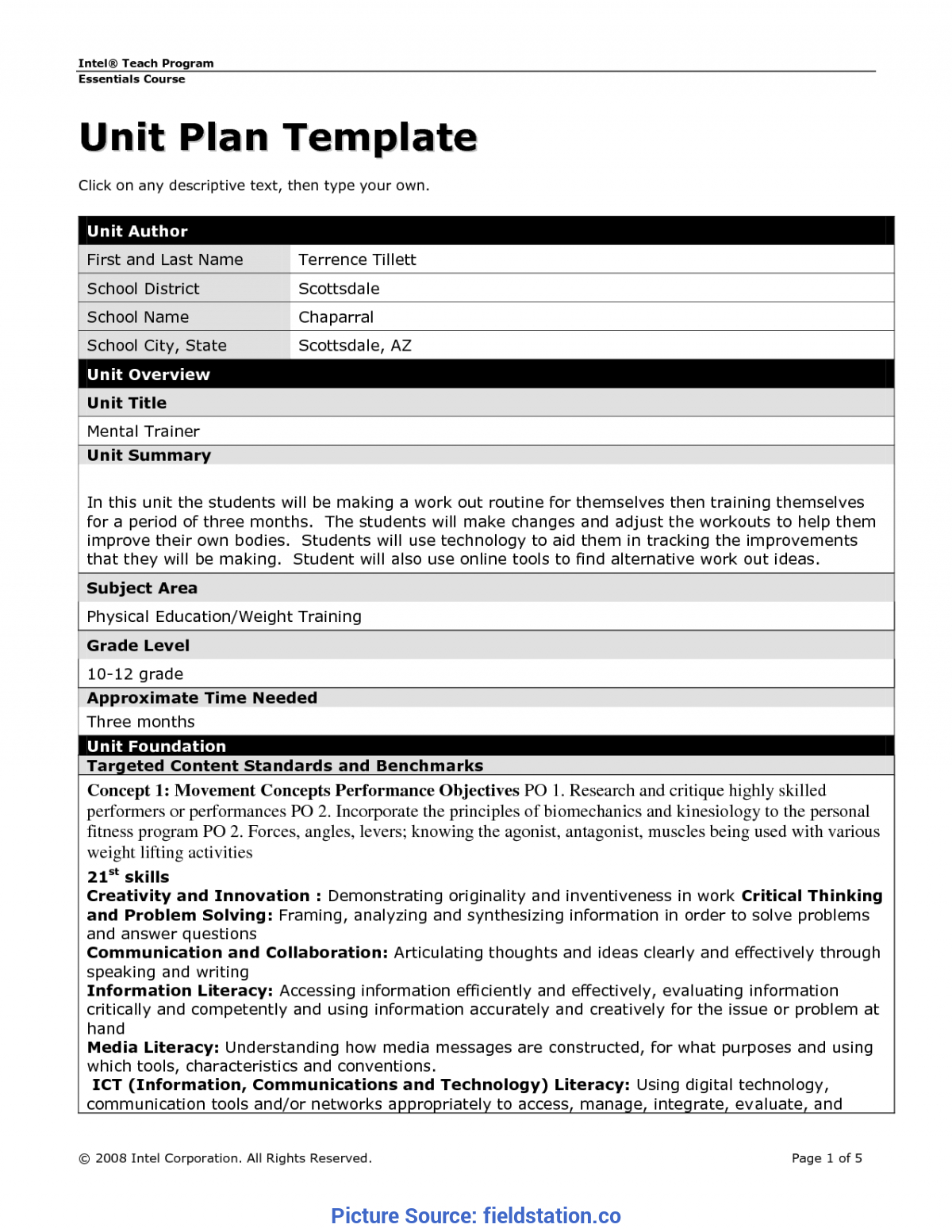 Newest Lesson Plan Template Ontario Blank Unit Lesson Plan With Blank Unit Lesson Plan Template