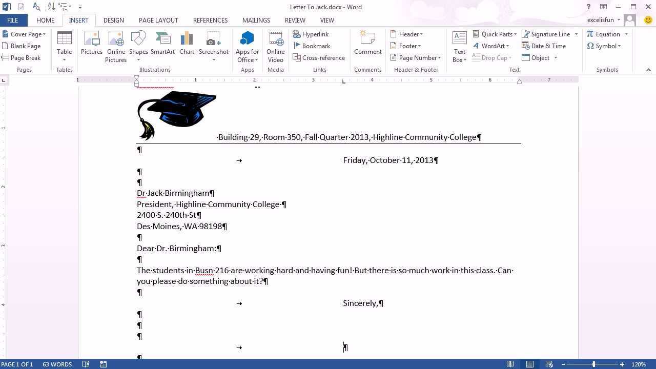 Office 2013 Class #15: Word 2013: Letterhead, Save As Template, Business  Letter Within How To Create A Template In Word 2013