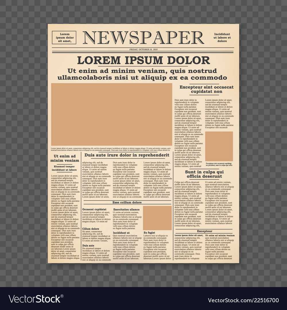 Old Newspaper Front Page In Old Blank Newspaper Template