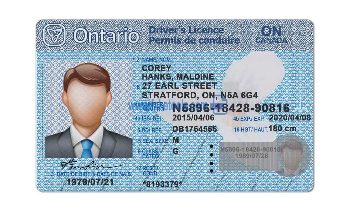 Ontario Driver License Psd Template Intended For Blank Drivers License Template