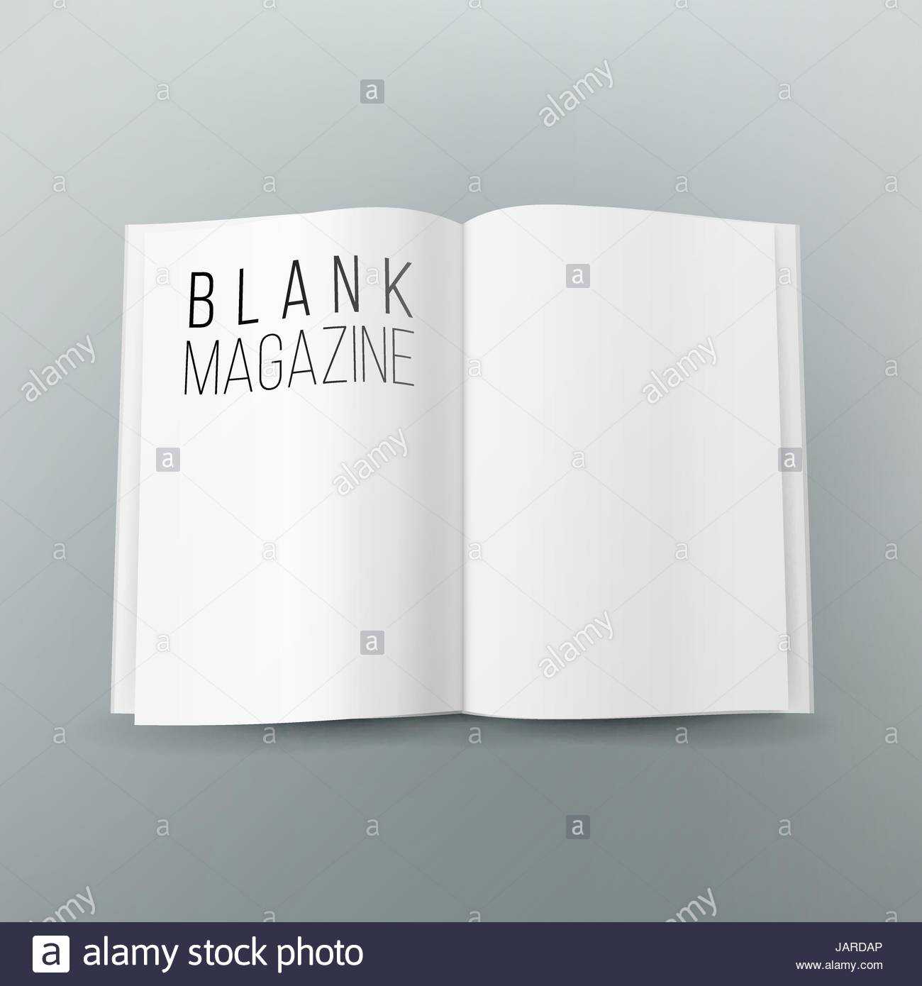 Open Magazine Spread Blank Vector. 3D Realistic Template Regarding Blank Magazine Spread Template