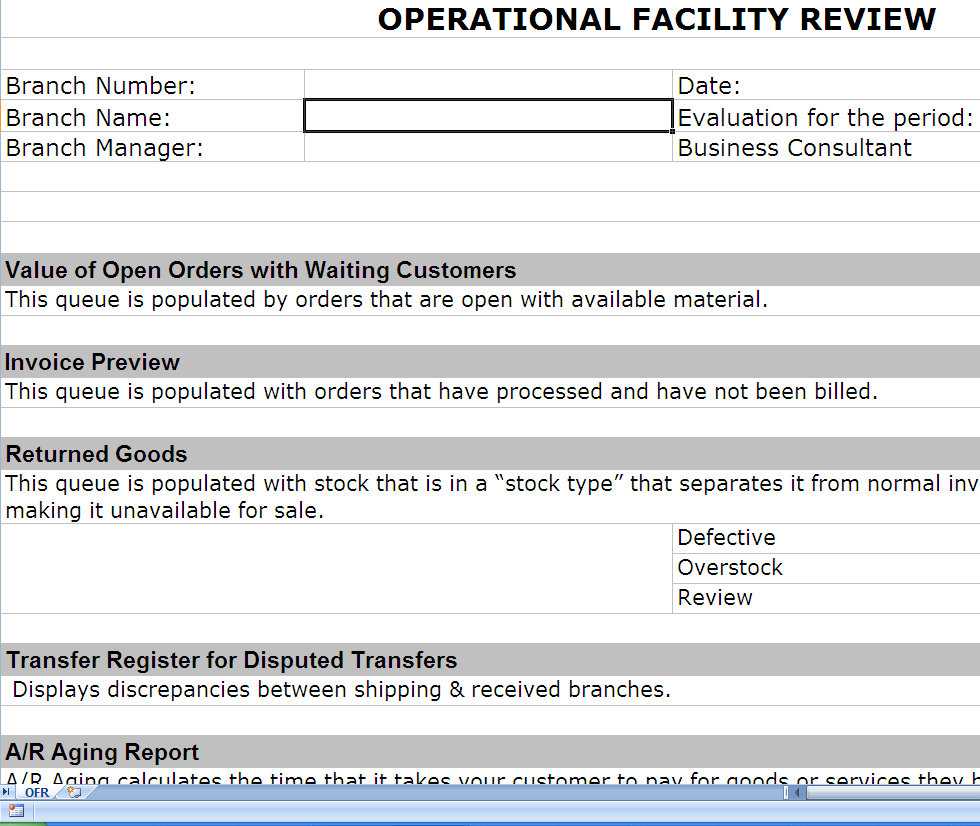 Operations Review | Operational Review | Post Erp Implementation Intended For Implementation Report Template