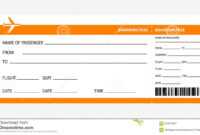 Orange Boarding Pass Stock Vector. Illustration Of Airport throughout Plane Ticket Template Word