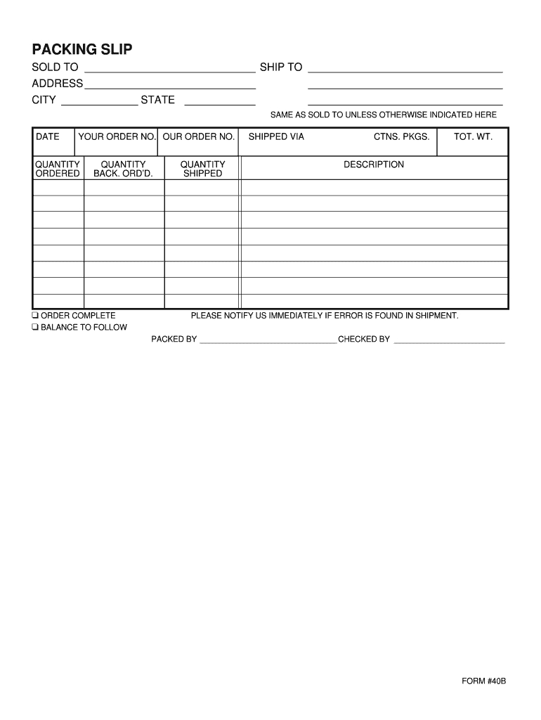 Packing Slip Template – Fill Out And Sign Printable Pdf Template | Signnow Throughout Blank Packing List Template