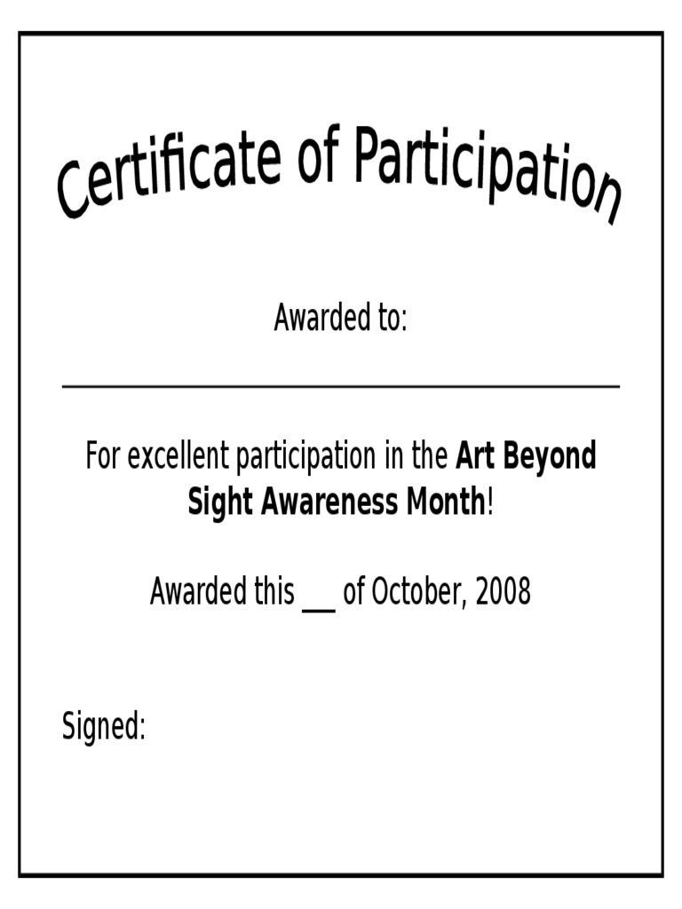 Participation Certificate – 6 Free Templates In Pdf, Word Pertaining To Certificate Of Participation Template Word
