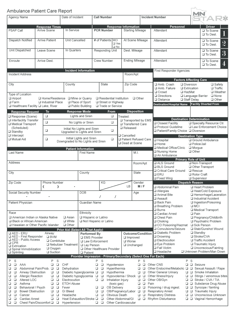 Patient Care Report – Fill Out And Sign Printable Pdf Template | Signnow Within Patient Care Report Template