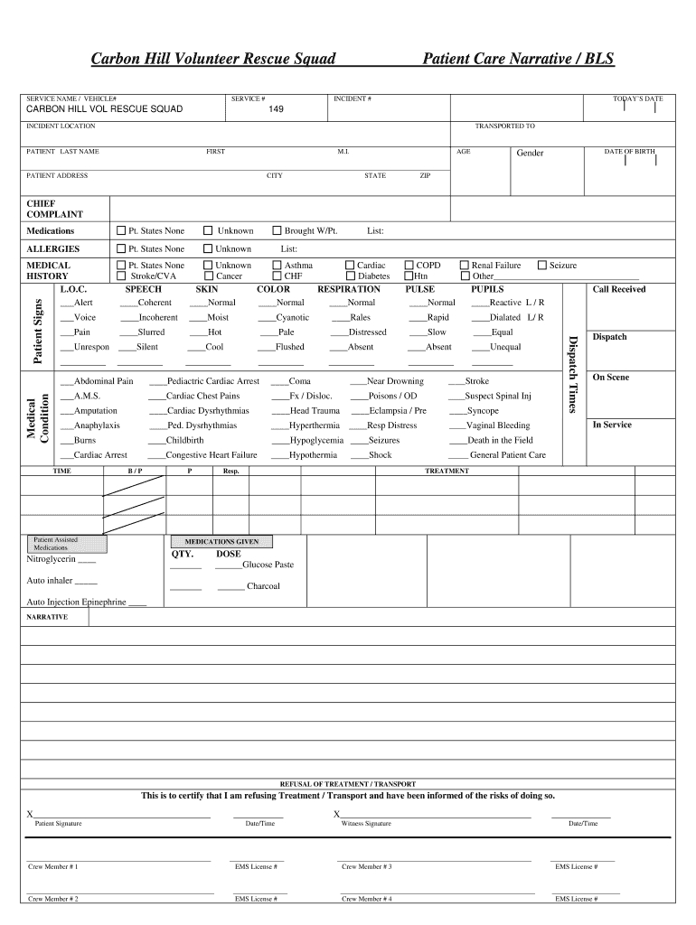 Patient Care Report Template Doc – Fill Online, Printable Intended For Medical Report Template Doc
