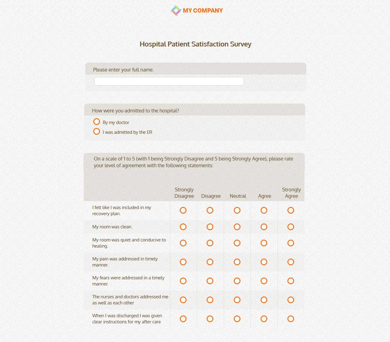 Patient Satisfaction Survey Template [21 Questions] | Sogosurvey Regarding Customer Satisfaction Report Template