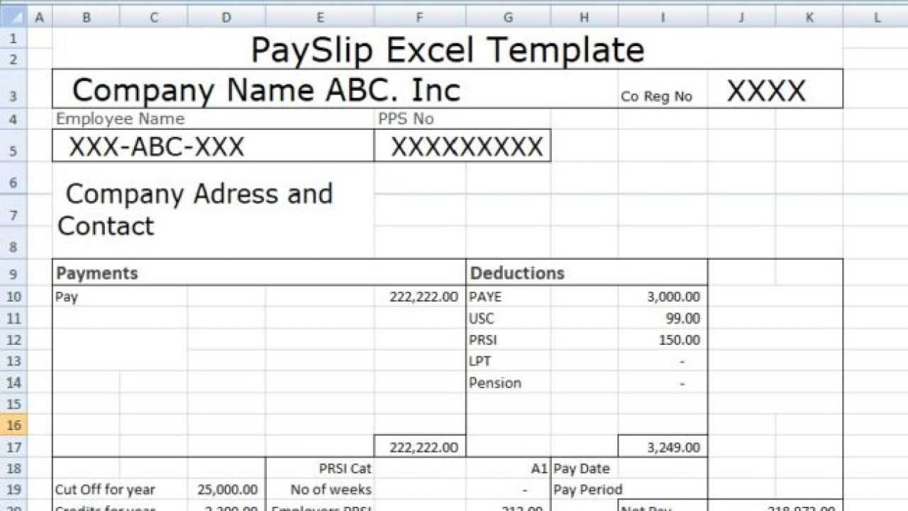 Payslip Template Format In Excel And Word – Microsoft Excel With Regard To Blank Payslip Template