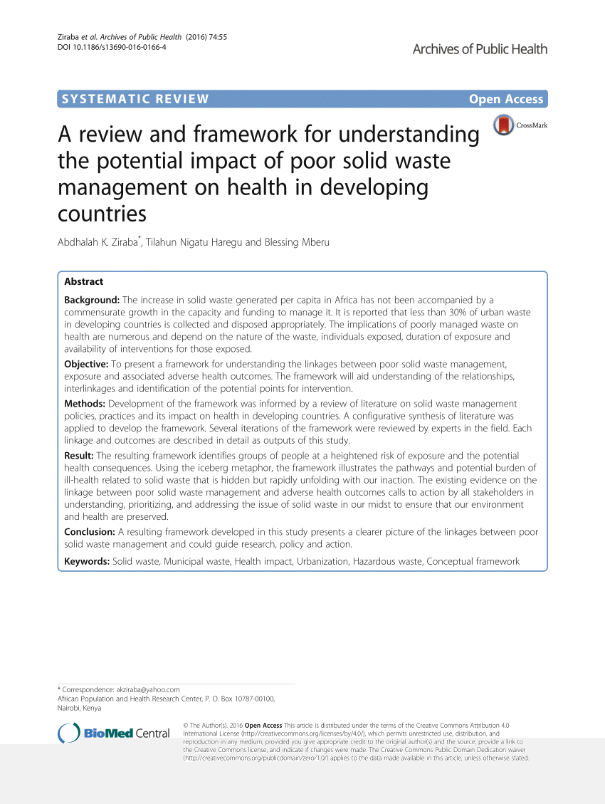 Pdf) A Review And Framework For Understanding The Potential Intended For Waste Management Report Template