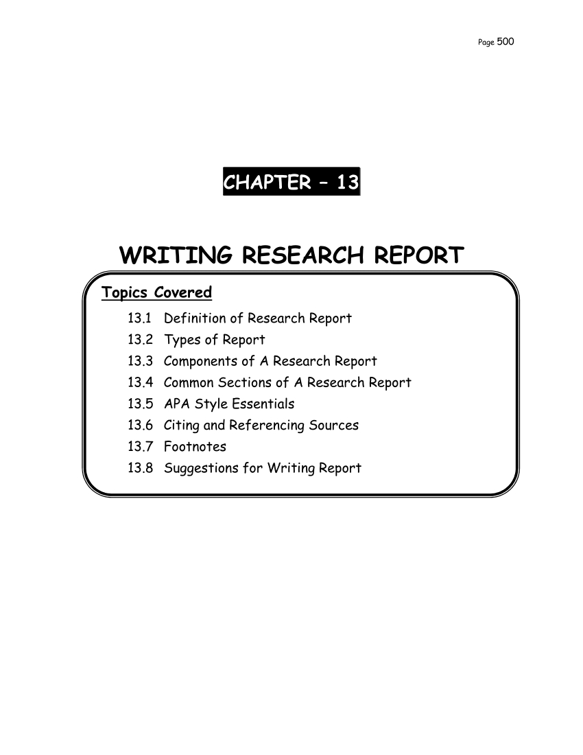 Pdf) Writing Research Report For Research Report Sample Template