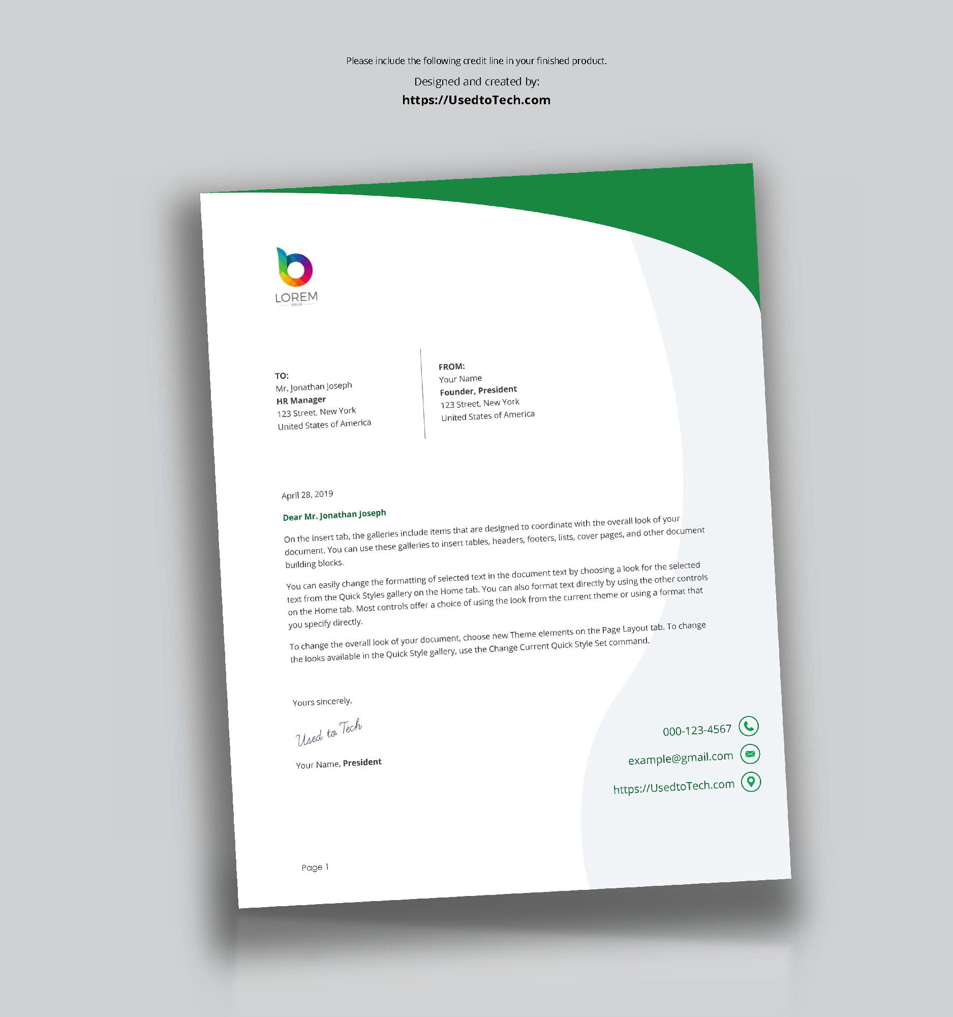 Perfect Letterhead Design In Word Free - Used To Tech Regarding How To Create A Letterhead Template In Word