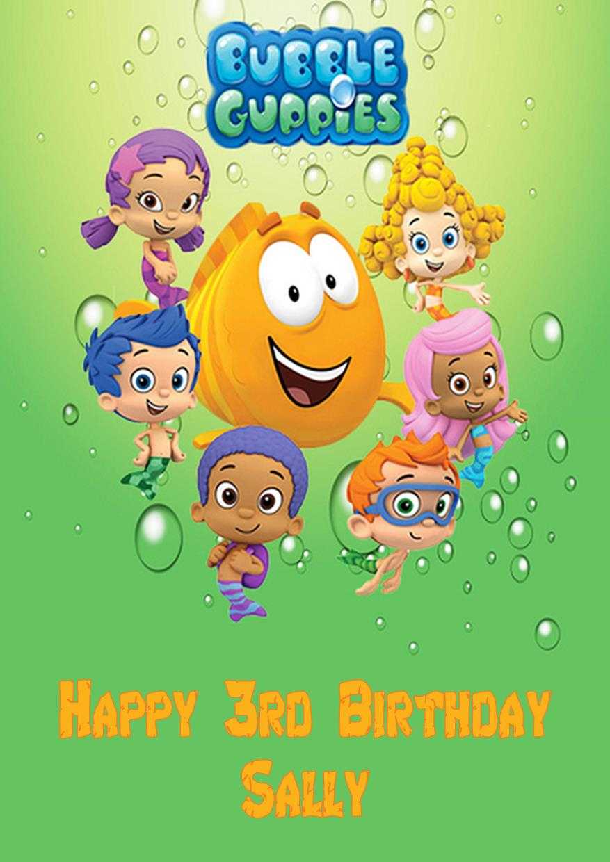 Personalised Bubble Guppies Birthday Card In Bubble Guppies Birthday Banner Template