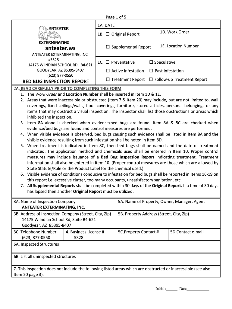 Pest Control Inspection Form – Fill Out And Sign Printable Pdf Template |  Signnow Inside Pest Control Inspection Report Template