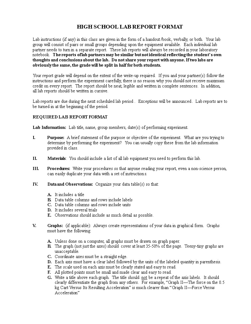 Physics Lab Report Format | Templates At Regarding Lab Report Template Word