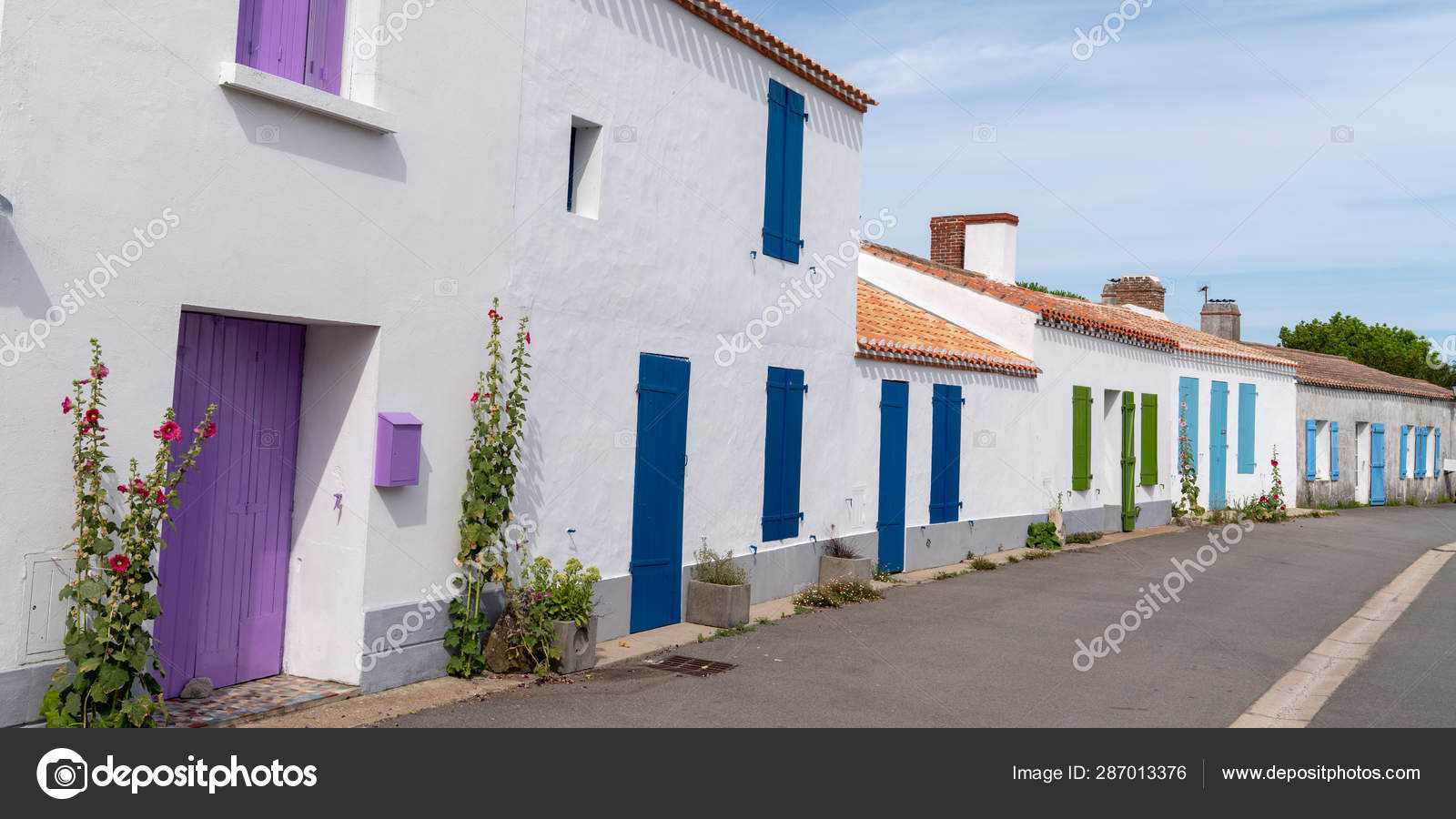 Picturesque Street White Houses France Web Banner Template Regarding Street Banner Template