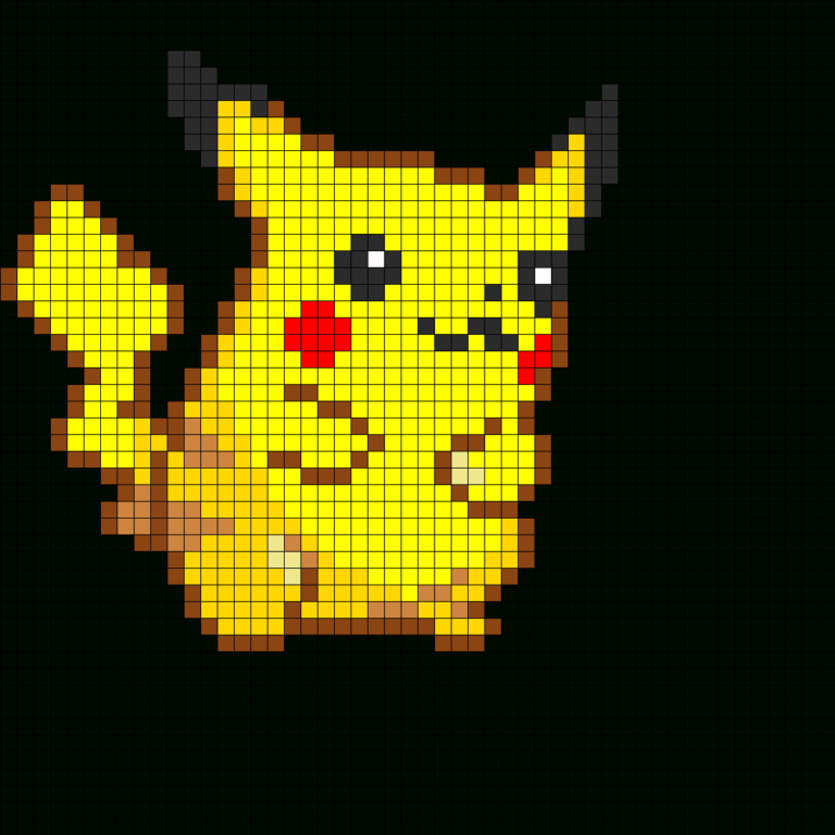 Pikachu Perler Bead Pattern Perler Bead Pattern | Bead in Blank Perler ...