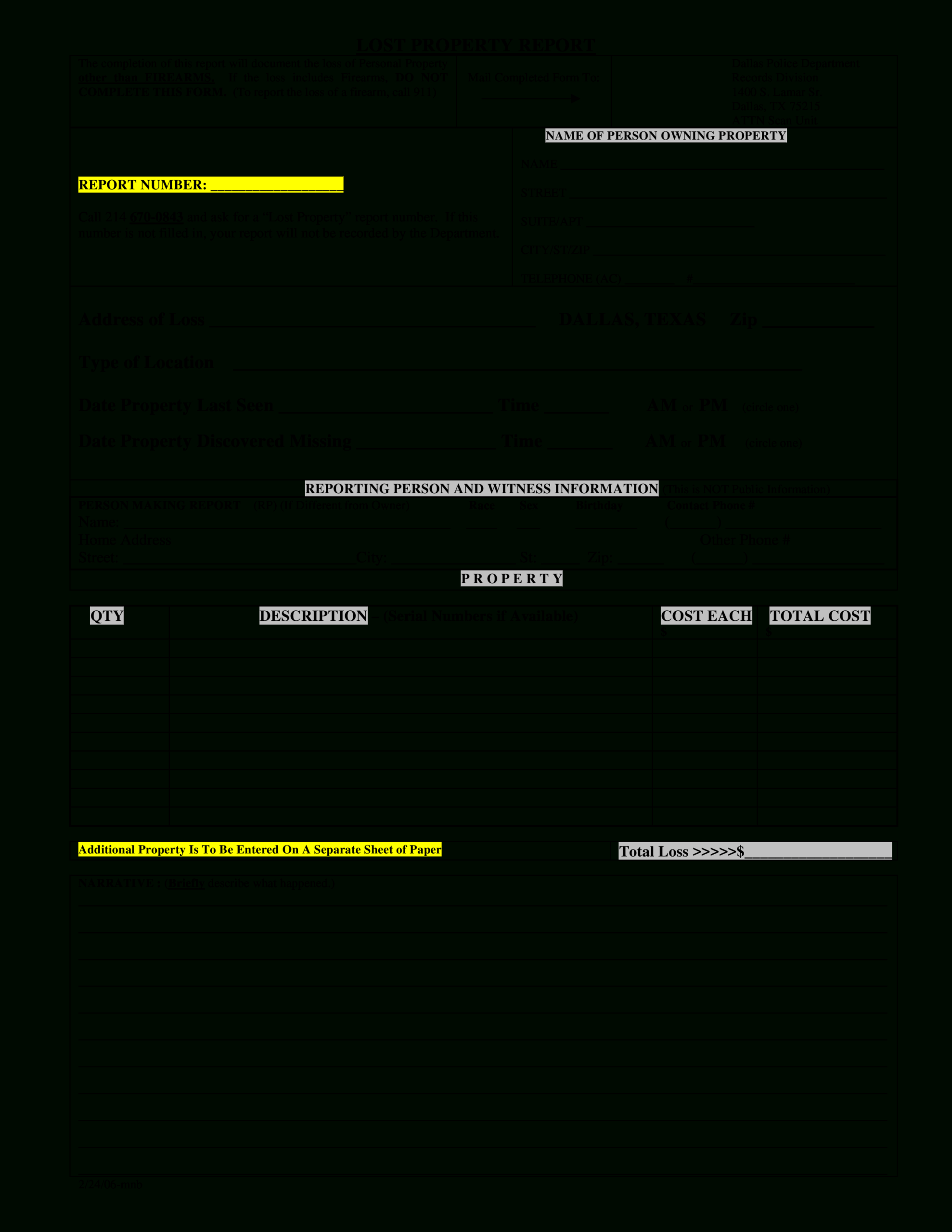 Police Report For Theft | Templates At Allbusinesstemplates Intended For Blank Police Report Template