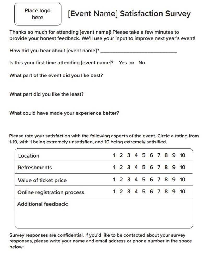 Post Event Survey Tips And Template - Qgiv Success Center With Regard To Event Survey Template Word