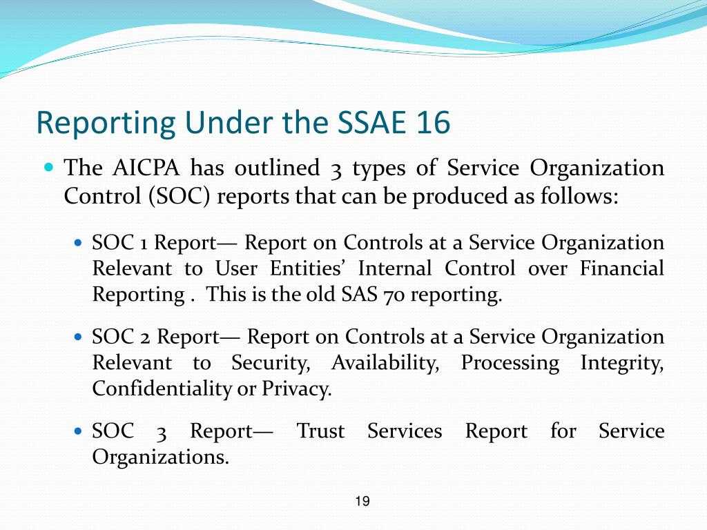 Ppt – The New Sas 70 (Ssae 16) Standard From Both A Service For Ssae 16 Report Template