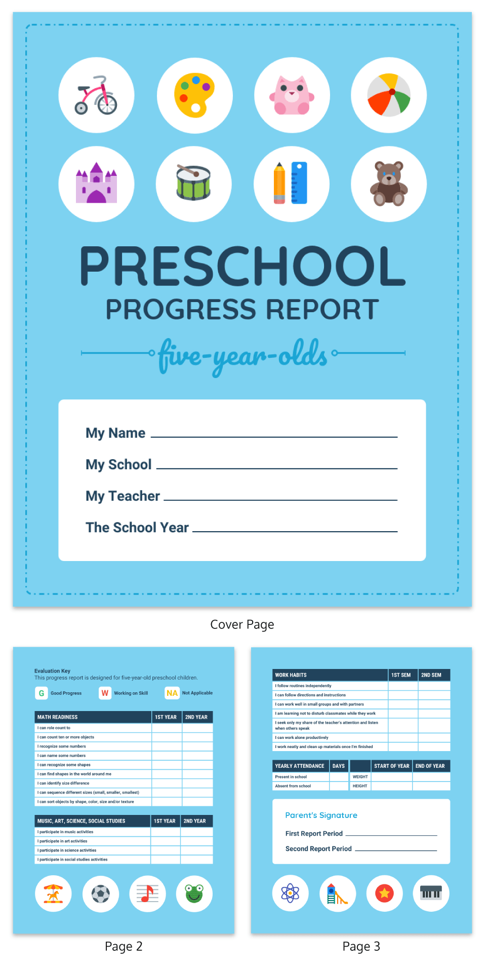 Pre K Progress Report With Regard To Preschool Progress Report Template