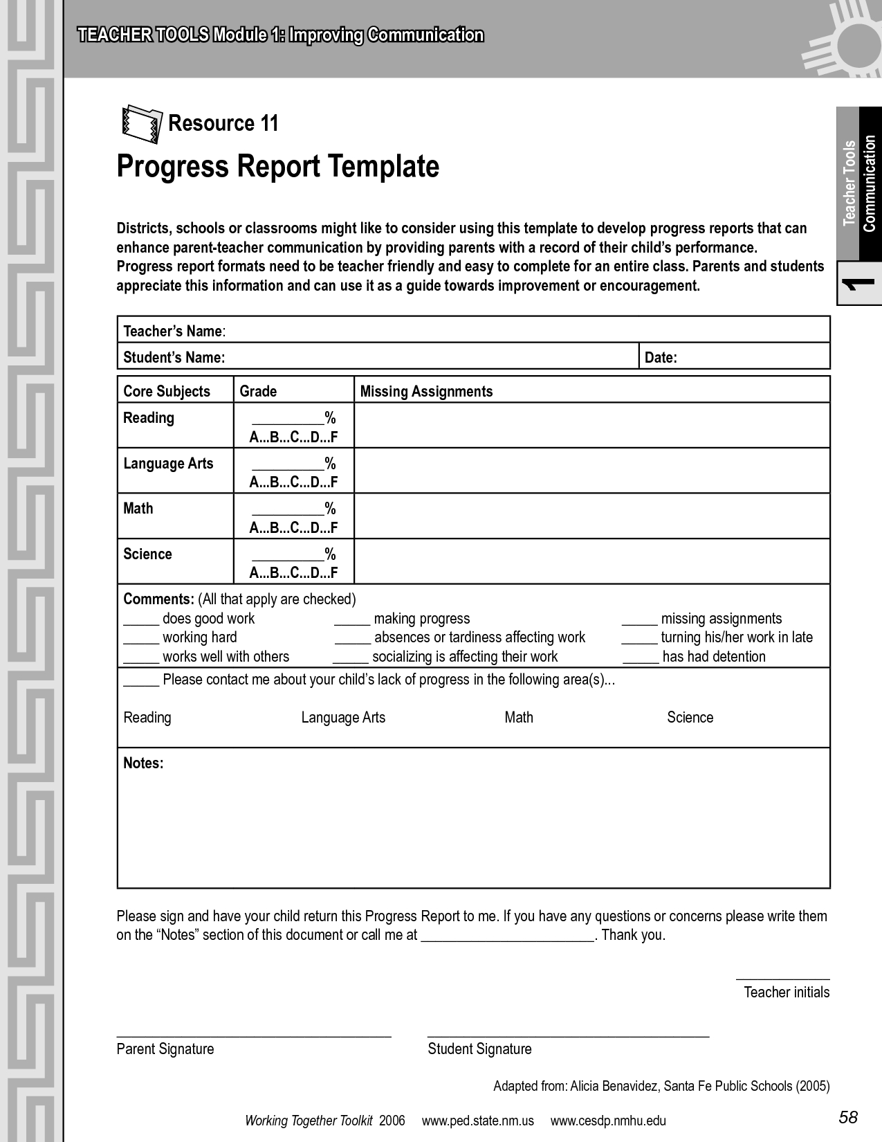 Premium Progress Report Template For Teacherccx13760 Intended For High School Progress Report Template