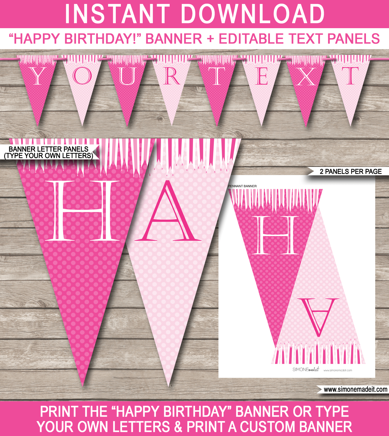Princess Party Banner Template – Pink Pertaining To Free Printable Party Banner Templates