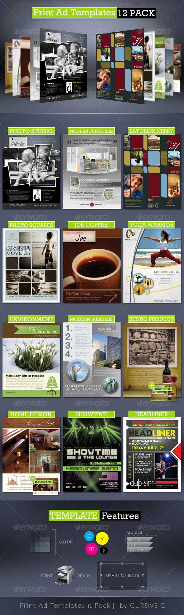 Print Ad Template Graphics, Designs & Templates For Magazine Ad Template Word