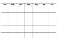 Printable Blank Calendar Templates for Blank Calender Template