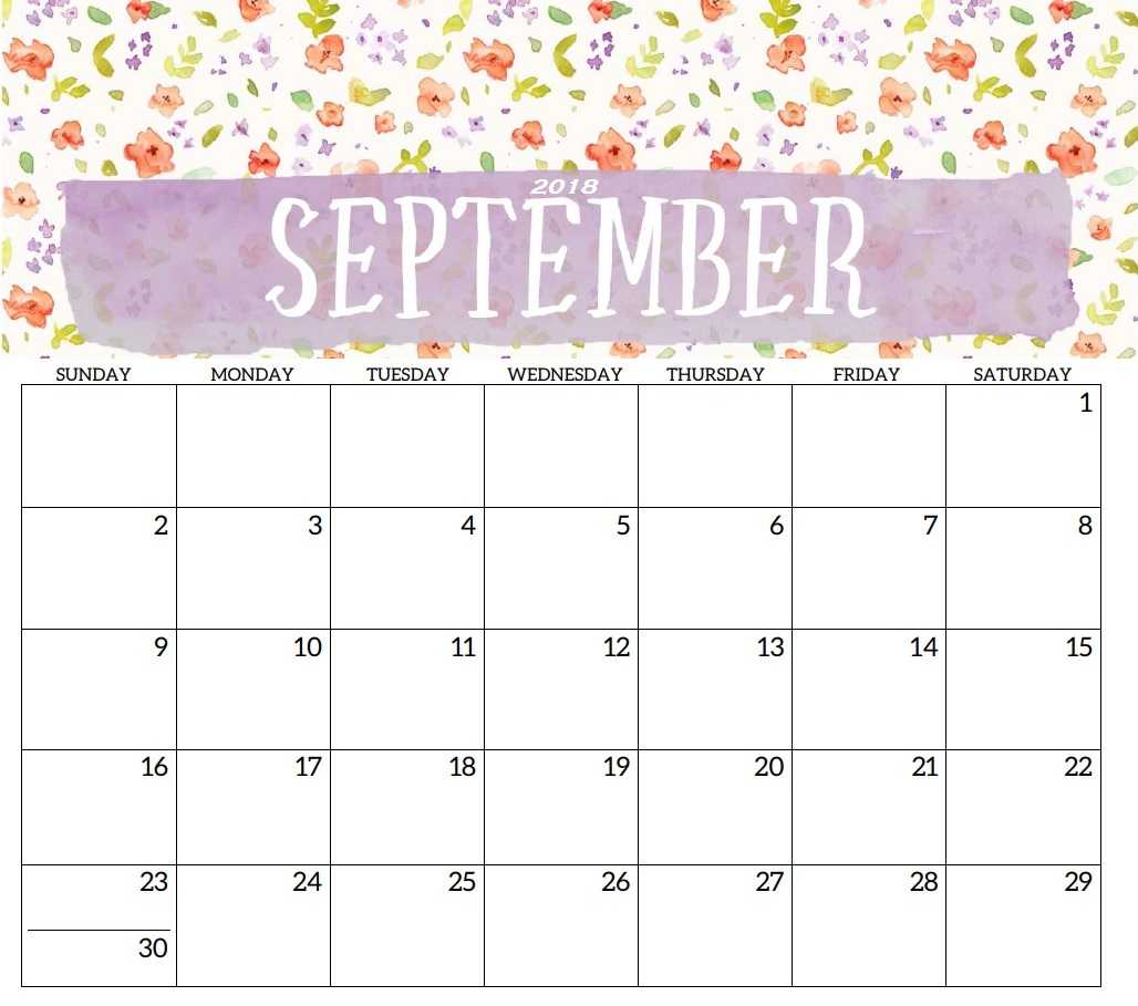 Printable Calendar September 2018 For Kids | Printable 2019 With Blank Calendar Template For Kids
