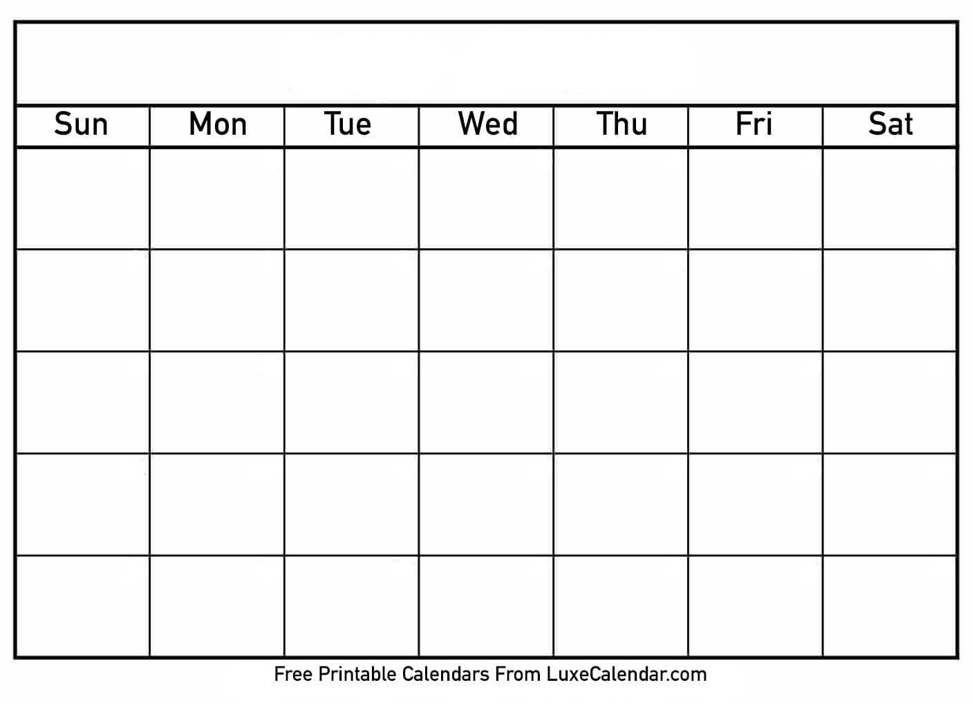 Printable Calendar Templates Full Page - Calendar Regarding Full Page Blank Calendar Template