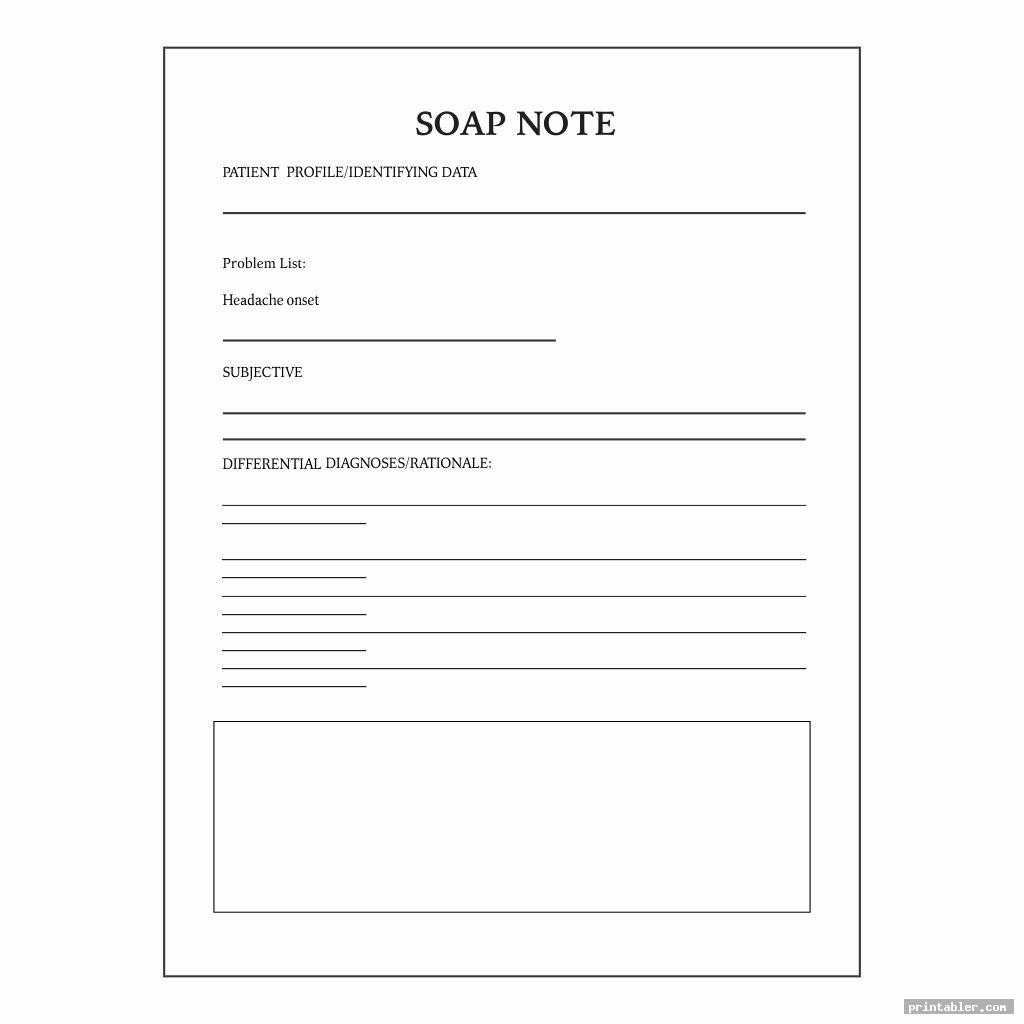 Printable Counseling Soap Note Templates - Printabler For Blank Soap Note Template