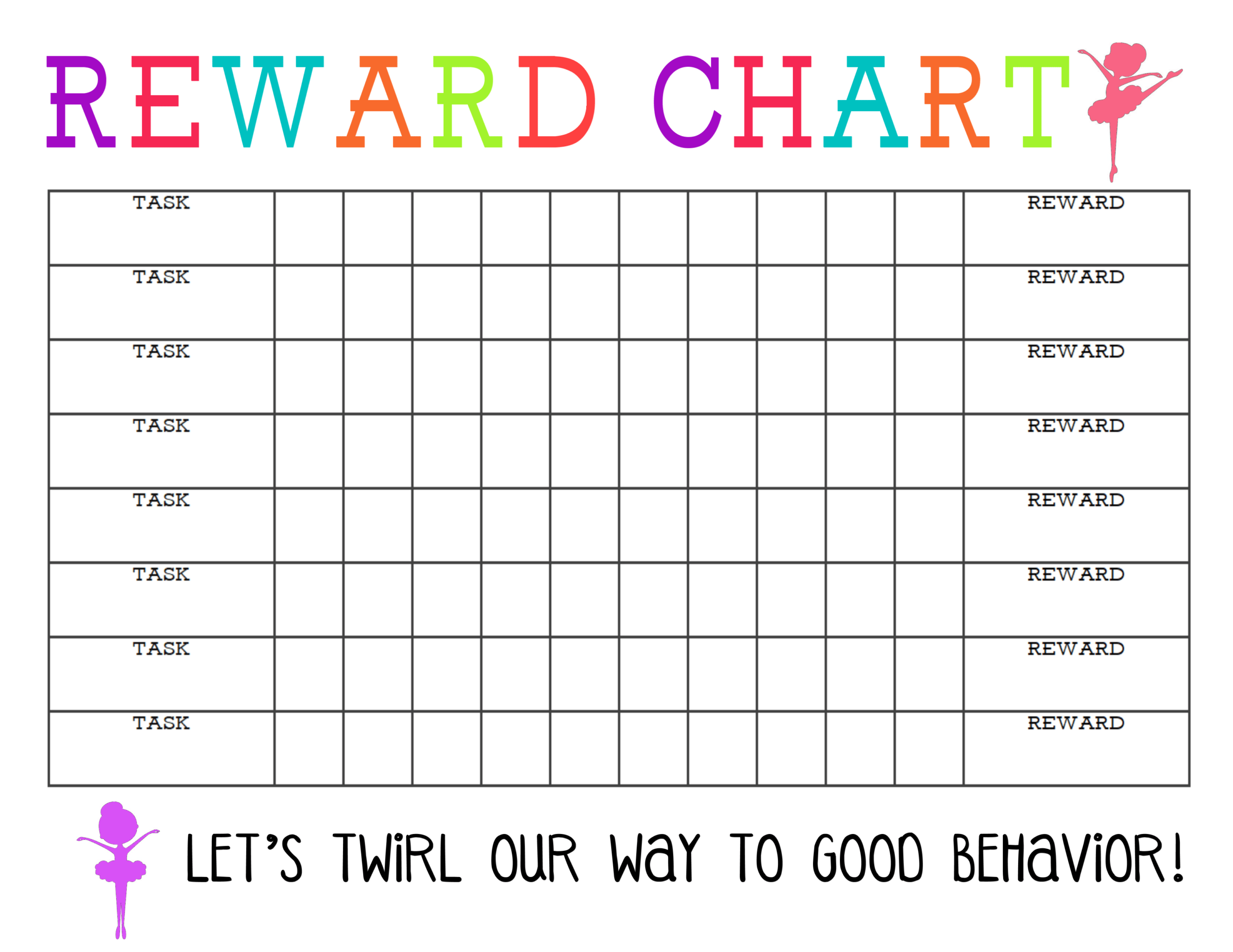 Printable Reward Chart Within Blank Reward Chart Template
