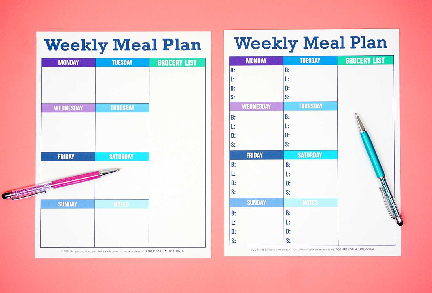 Printable Weekly Meal Planner Template – Happiness Is Homemade Pertaining To Blank Meal Plan Template