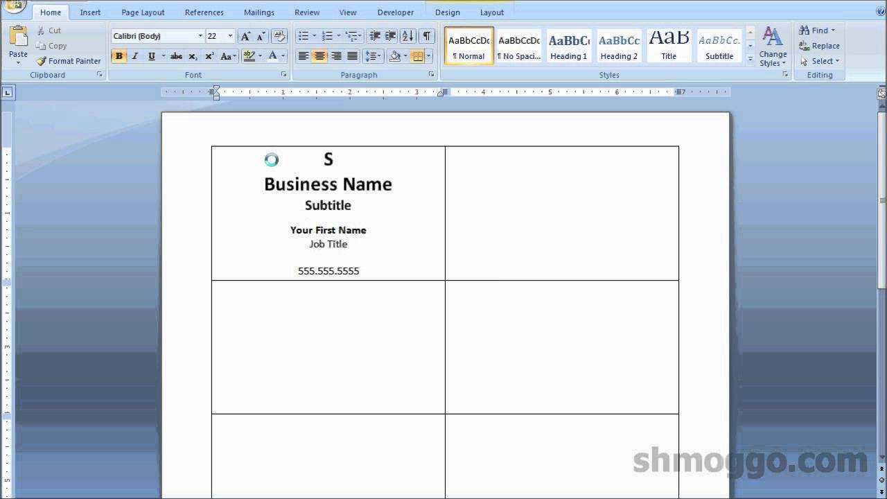 Printing Business Cards In Word | Video Tutorial Regarding Blank Business Card Template For Word