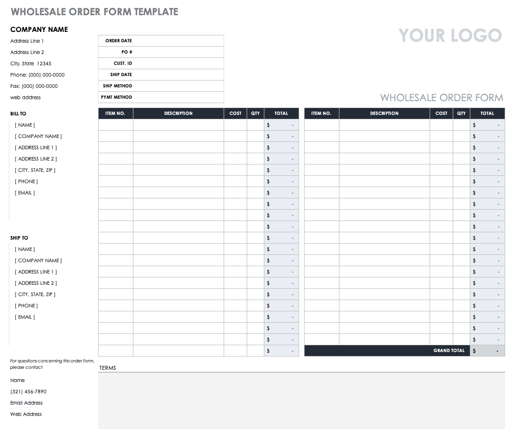 Product Order Form Template Free – Karan.ald2014 Pertaining To Blank Fundraiser Order Form Template
