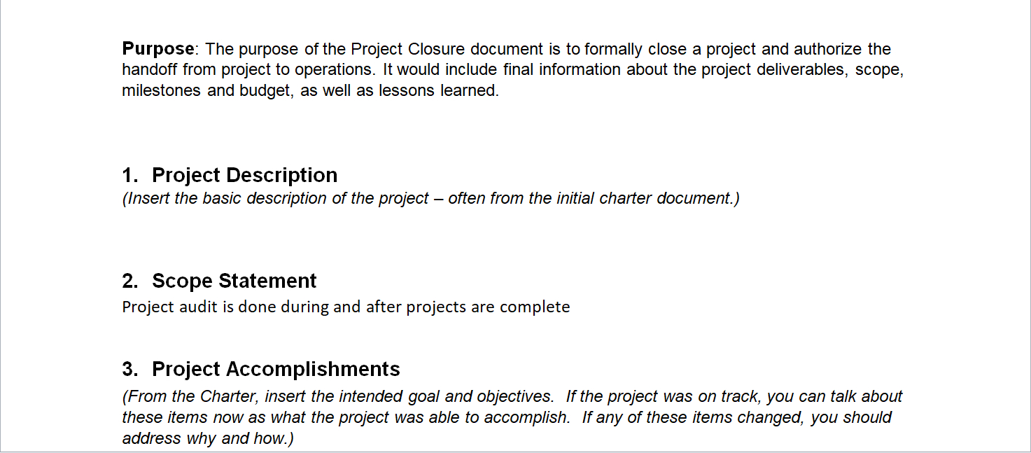 Project Closure Report Template Inside Closure Report Template