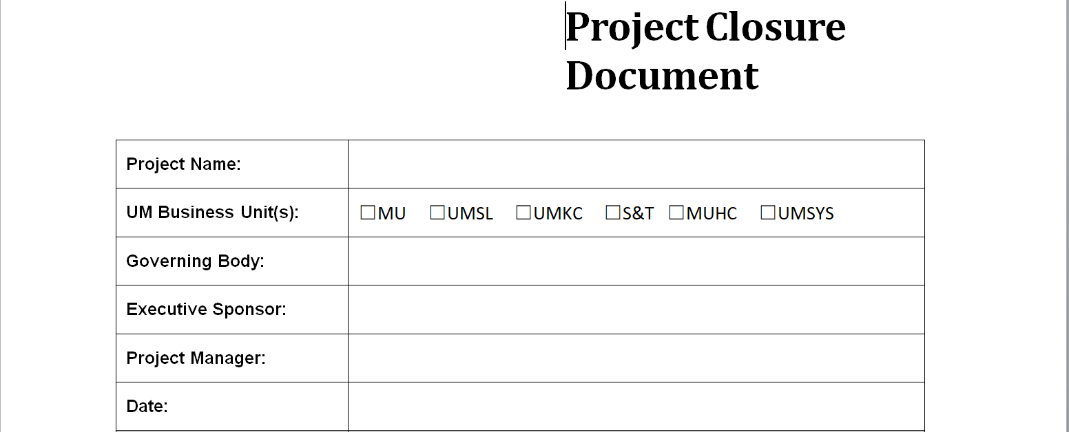 Project Closure Report Template Intended For Closure Report Template