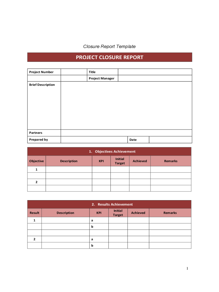 Project Closure Template – 2 Free Templates In Pdf, Word Within Closure Report Template