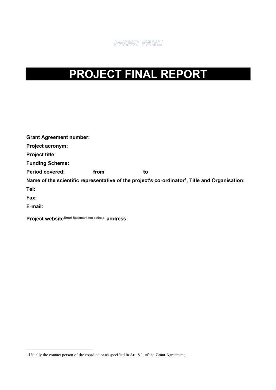 Project Front Page Template – Karati.ald2014 Inside Report Cover Page Template Word