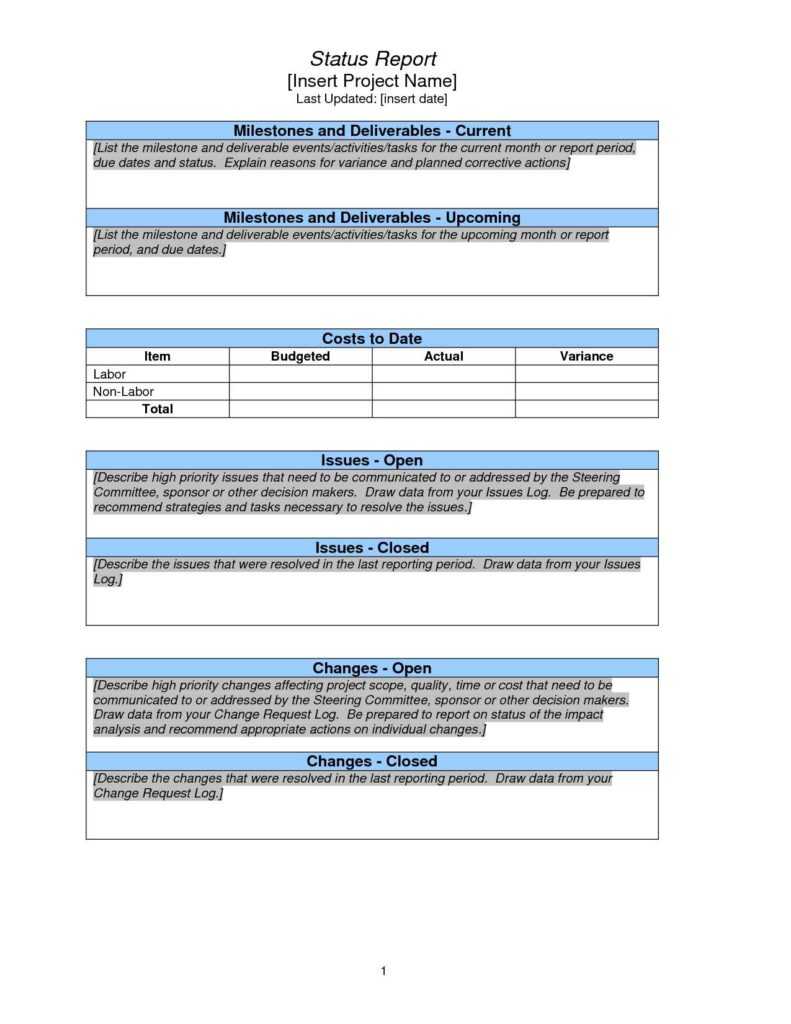 Project Management Report Template Excel And Weekly Project Pertaining To It Management Report Template