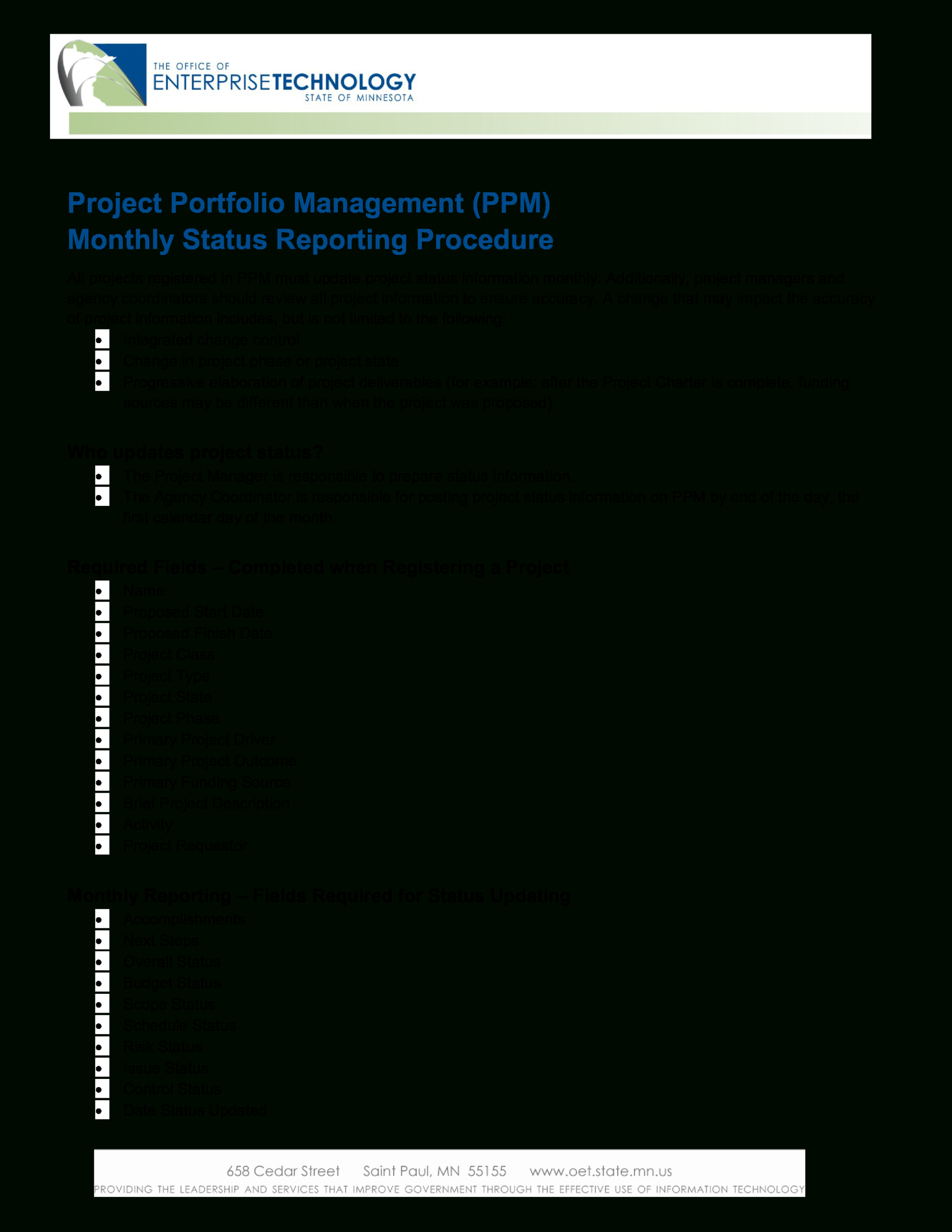 Project Management Status Report | Templates At Throughout Monthly Status Report Template Project Management