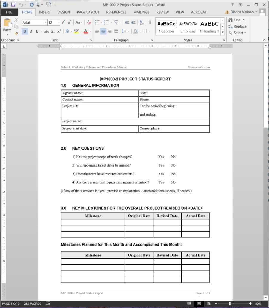Project Status Report Template | Mp1000 2 With Regard To Project Manager Status Report Template