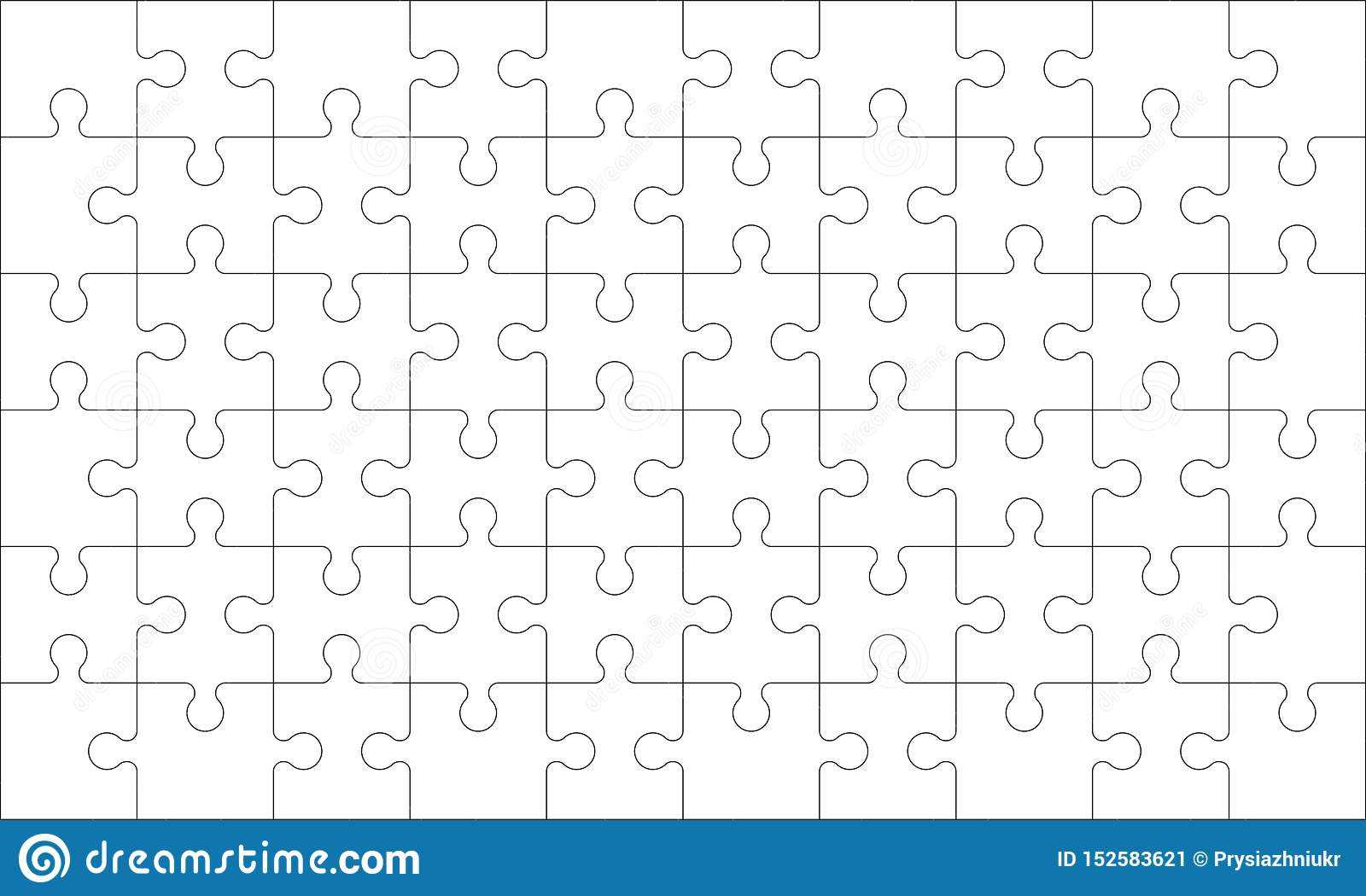 Puzzles Grid – Blank Template. Jigsaw Puzzle With 60 Pieces In Jigsaw Puzzle Template For Word