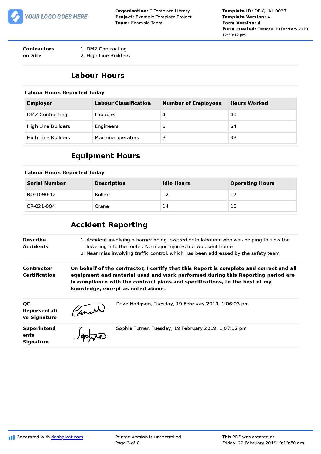 Qa Qc Report Template And Sample With Customisable Format Pertaining To Software Quality Assurance Report Template