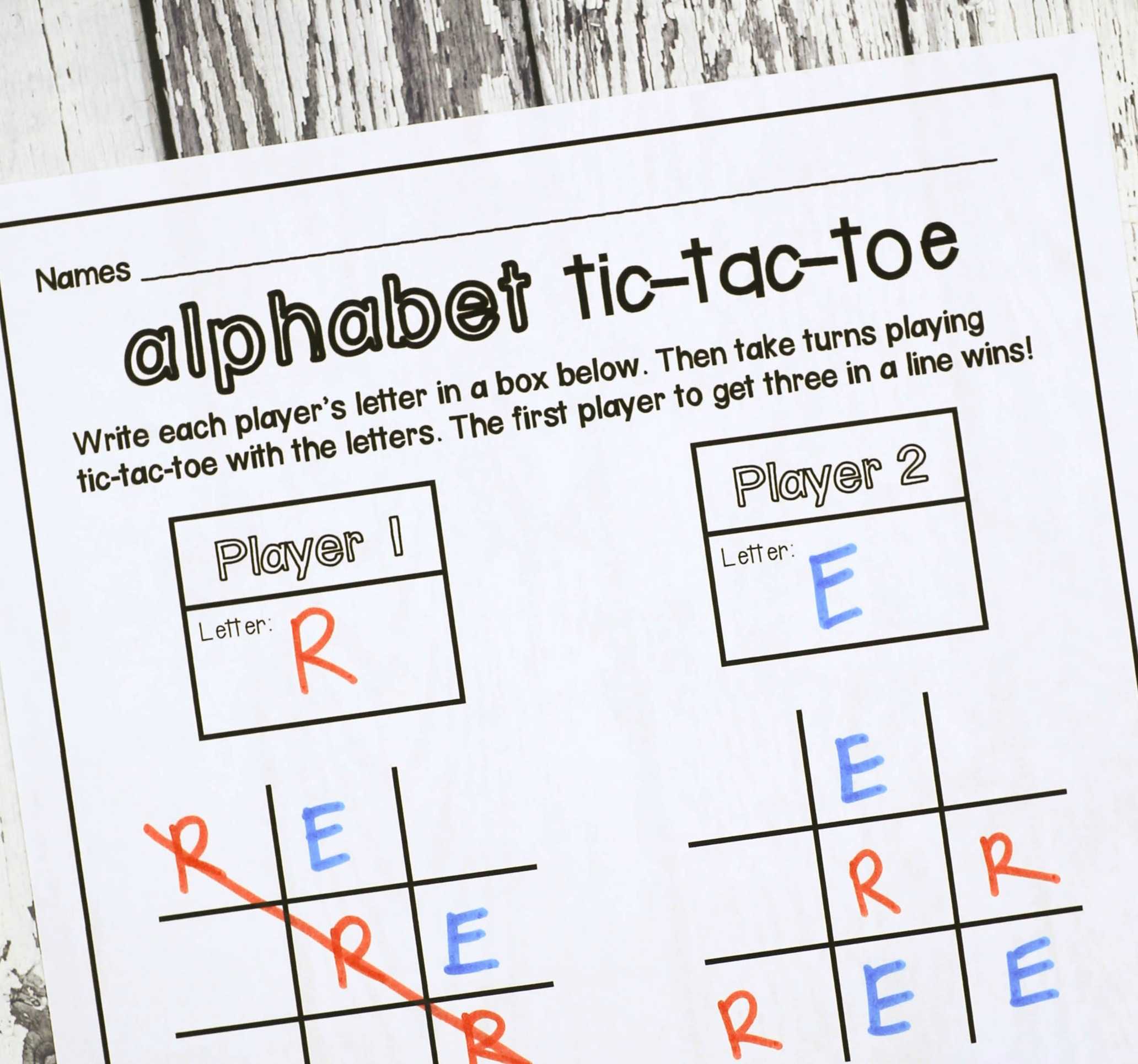 Reading Common Words Archives – Playdough To Plato With Regard To Tic Tac Toe Template Word