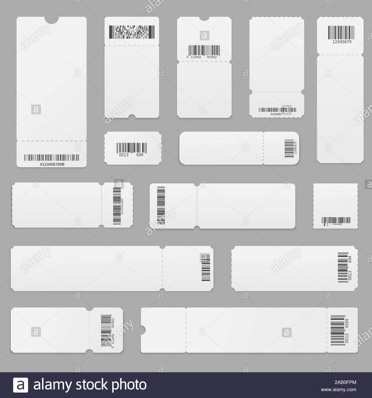Realistic Vector Set Of Blank Ticket Templates With With With Blank Admission Ticket Template