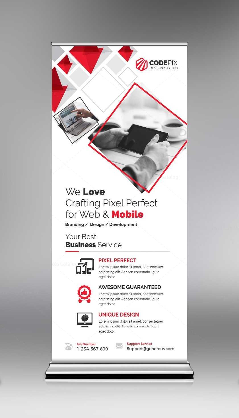 Red Roll Up Banner Design Template 000692 For Pop Up Banner Design Template