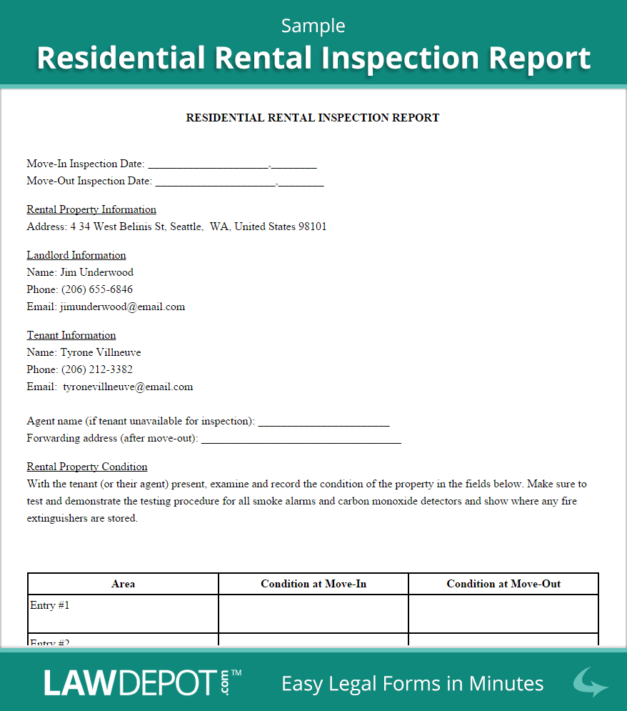 Rental Inspection Report | Property Inspection Checklist Throughout Home Inspection Report Template Free